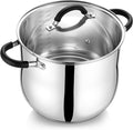 E-far 12 Quart Stock Pot, Stainless Steel Pot by E-far