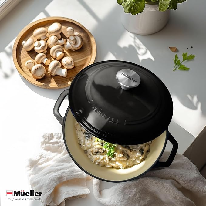 MUELLER HOME 7.5 QT Enameled Cast Iron Dutch Oven, Heavy-Duty, Oven-Safe up to - Image 7