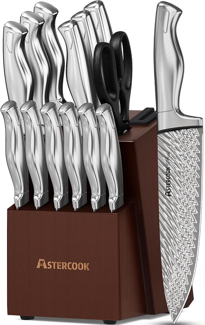 Astercook Knife Set, 15-Piece Kitchen Knife Set by Astercook