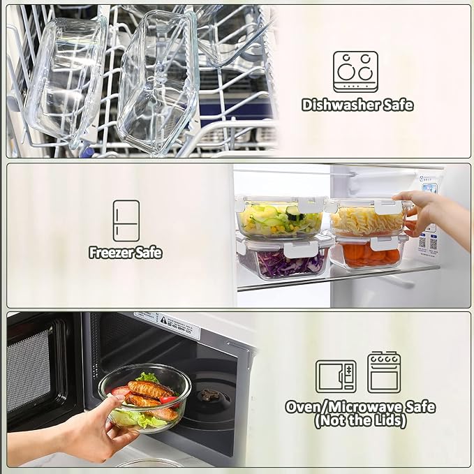 24-Piece Glass Food Storage Containers - Image 4
