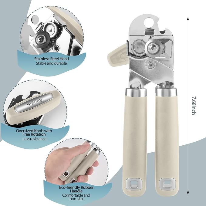 Safring Can Opener Manual, Heavy Duty Handheld Strong Can Opener - Image 2