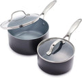 GreenPan Valencia Pro Ceramic Nonstick 1.66QT & 3.3QT Saucepan Pots by GreenPan