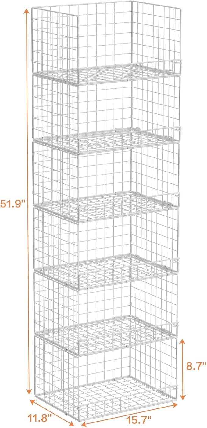 Yociyoga 6-Tier Stackable Closet Organizers and Storage Shelves, Closet Shelf - Image 3