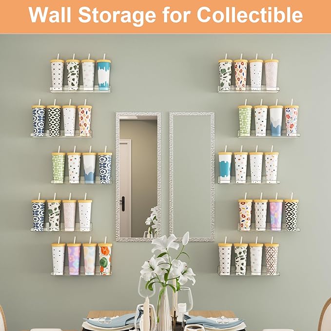 upsimples 14 Pack Acrylic Shelves Wall Organizer and Storage, Toy Cars - Image 7