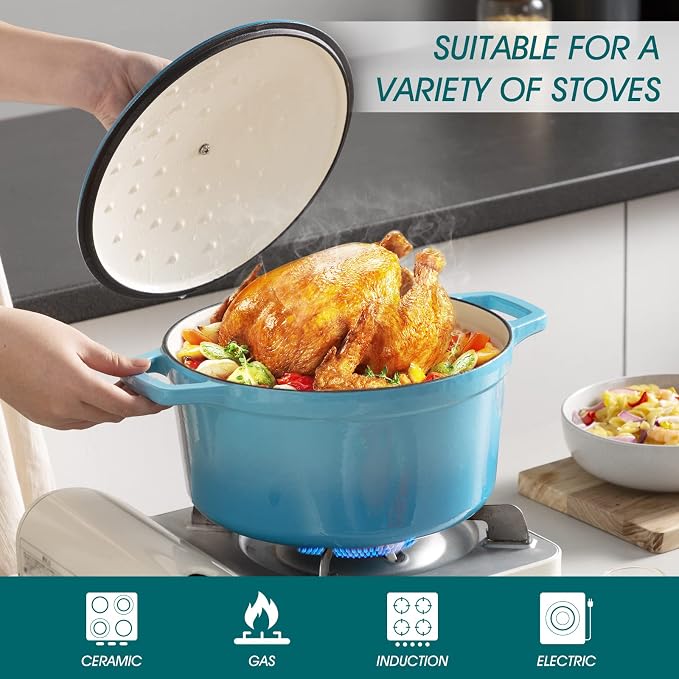 vancasso 7.5 QT Enameled Cast Iron Dutch Oven - Image 3