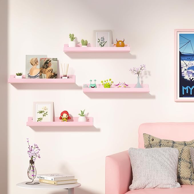 upsimples Acrylic Shelves for Wall Decor, Living Room, Floating Bookshelves for - Image 2