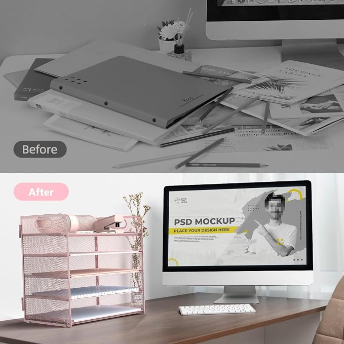 Sinboun Letter Tray Paper Organizer 5-Tier Desk Organizer File Organizer Paper - Image 3