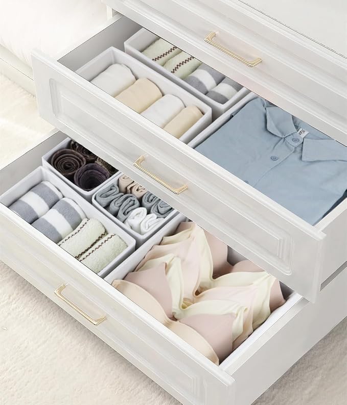 Fordonral 12 Pack Drawer Organizer Clothes, Foldable Fabric Dresser Organizer - Image 5