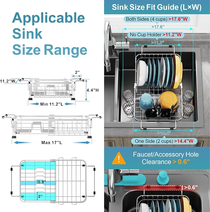 GSlife Small in Sink Dish Drying Rack - Image 2