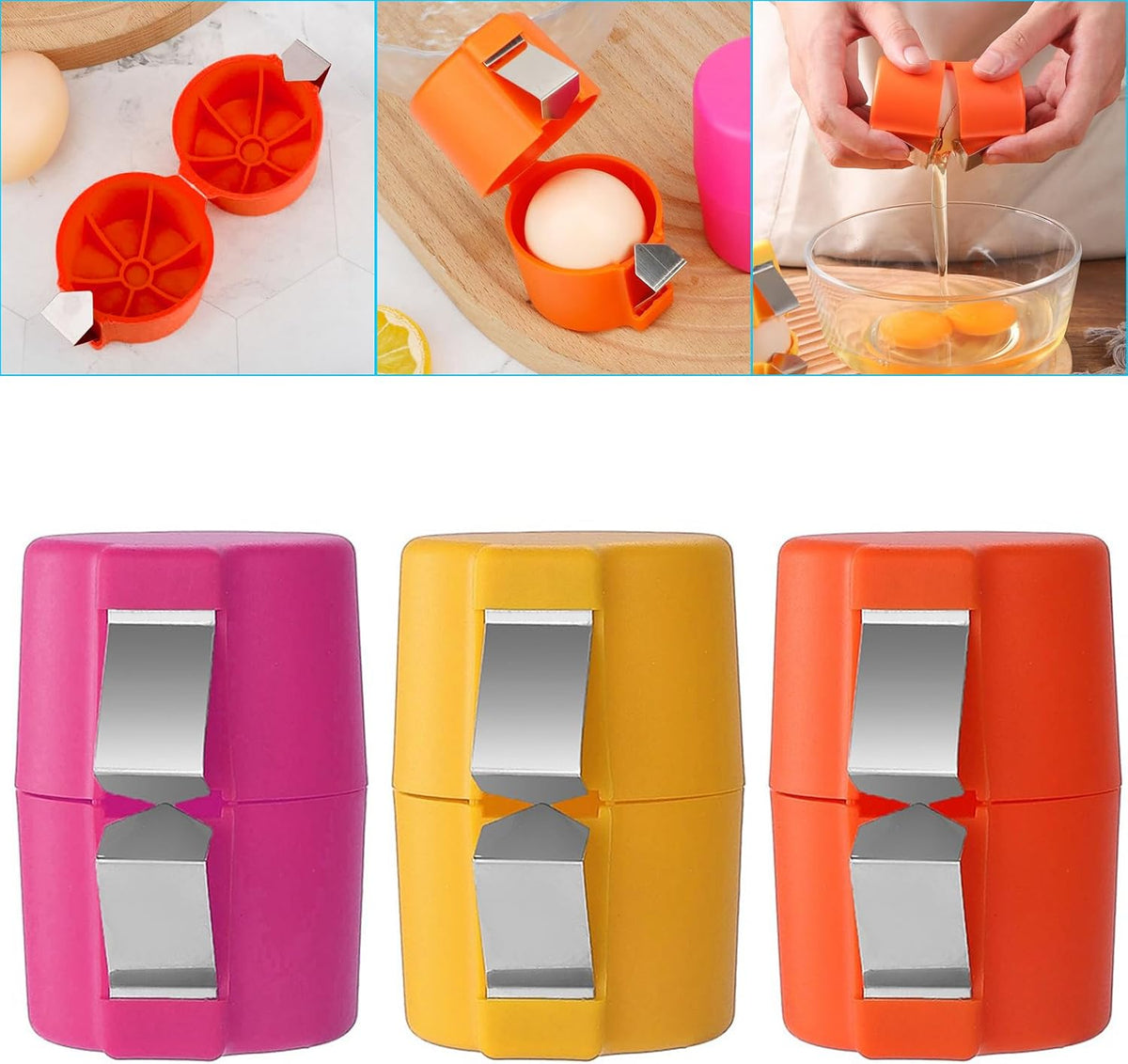 3pcs Egg Shell Opener for Hard Boiled Eggs Stainless Steel Egg Peeler