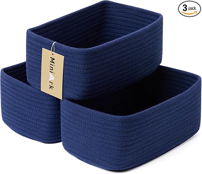 MiniArk Small Storage Baskets for Organizing | Closet Organizer Bins | Shelf by MiniArkStorageBasketsHome