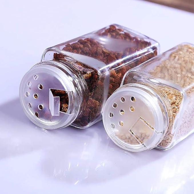WUWEOT 24 Pack Plastic Spice Jars, 4 oz Spice Bottle Square Seasoning Containers - Image 5