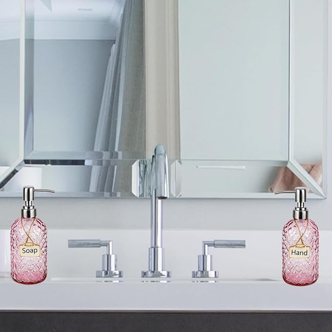 16 oz Soap Dispenser with 304 Rustproof Stainless Steel Pump, Bathroom - Image 2