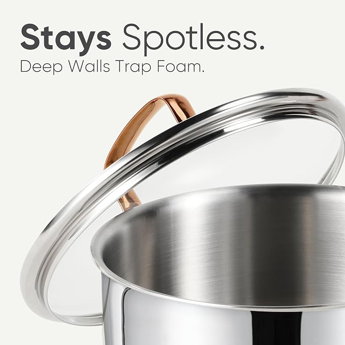 CAROTE 2Qt Stainless Steel Saucepan Set, Non-Toxic 3-Ply Stainless Steel - Image 6