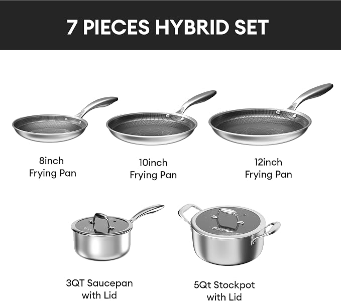 COOKER KING Stainless Steel 7PCS Cookware Set, Pots and Pans Set, Non Stick - Image 6