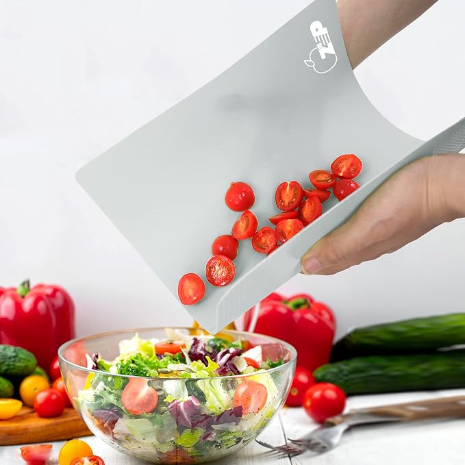 ZVP Flexible Plastic Cutting Board Set of 5 Gradient Color, Colorful Chopping - Image 4