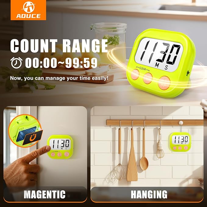 6 Pack Digital Kitchen Timers for Cooking Magnetic Timer for Cooking Loud Alarm - Image 4