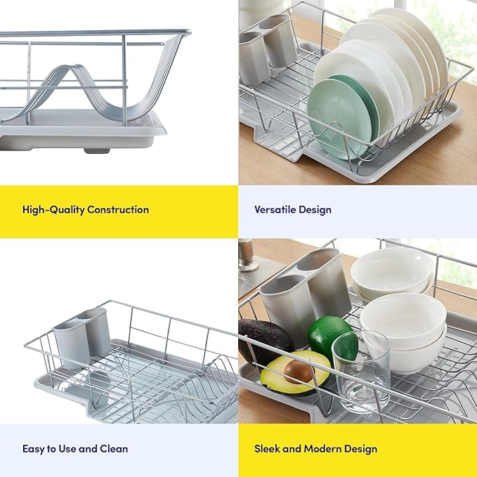 Space-Saving 3-Piece Dish Drainer Rack Set - Image 6