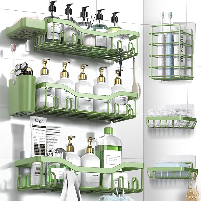 NESOMI Shower Caddy Adhesive Shower Organizer 8-Pack, Rustproof Stainless Steel by OrganizeYourHomeEssentials