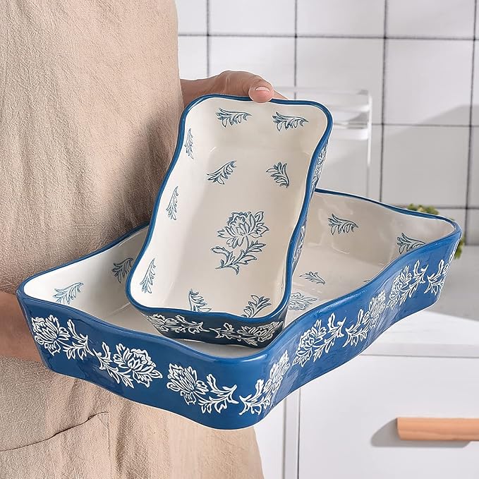 Wisenvoy Casserole dishes for oven Lasagna pan 2-Pcs Baking dish Casserole dish - Image 2