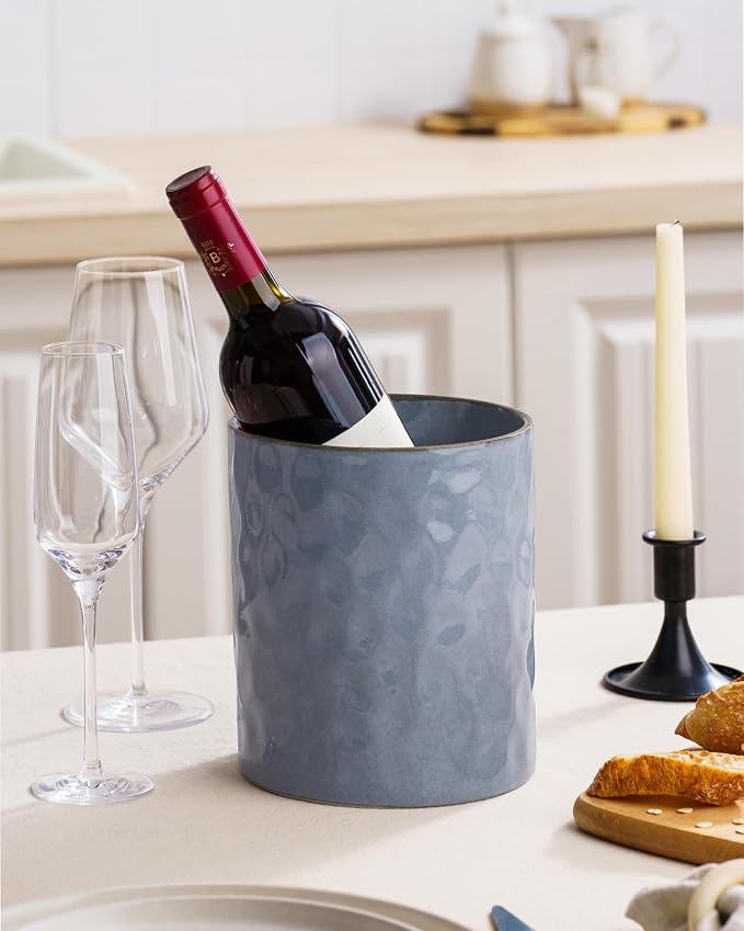 famiware Ocean Utensil Holder, 7.2"+5.8" Ceramic Kitchen Utensil Holder - Image 7