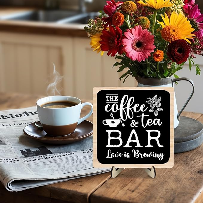 Coffee Bar Plaque, Vintage Desk Decor - Image 4