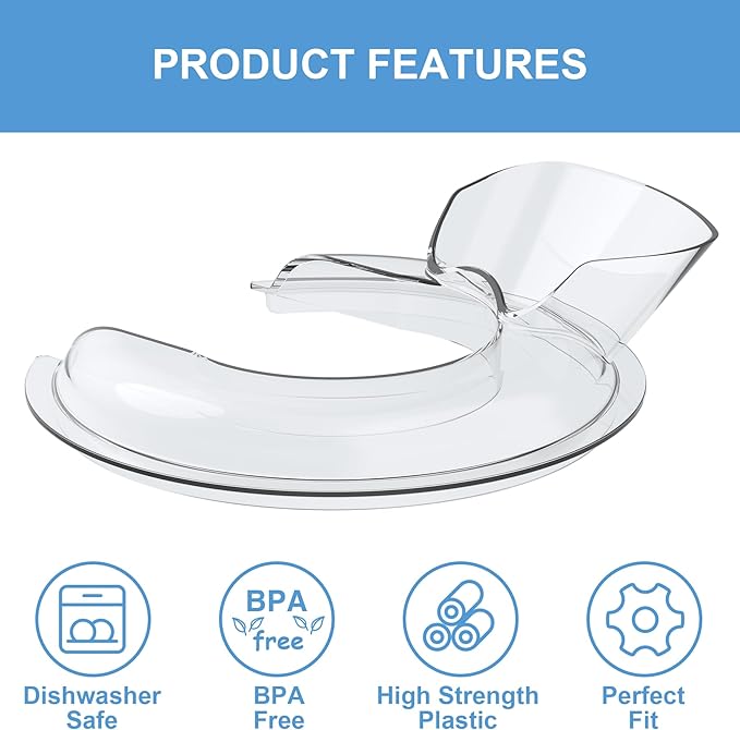 Food-Grade Pouring Shield for KitchenAid 4.5-5QT Mixer Bowl - Image 3