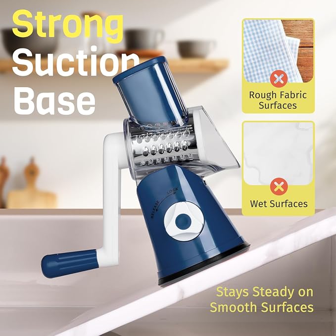 Cheese Grater Hand Crank, Rotary Cheese Shredder - Image 6