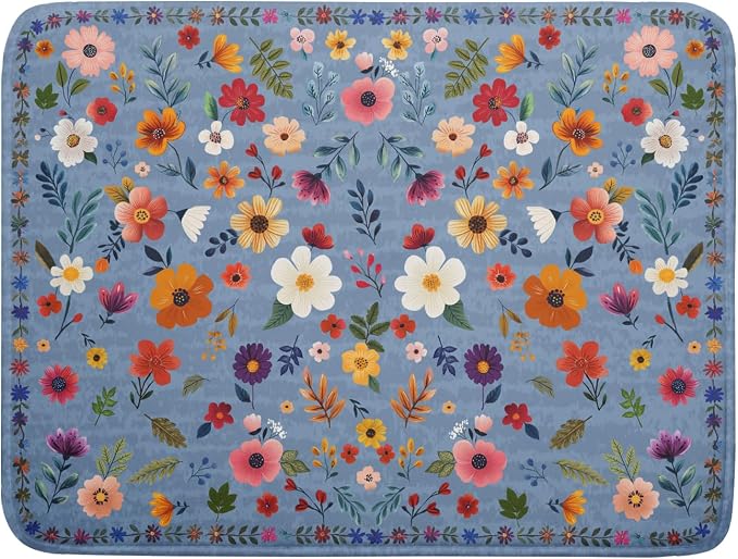 Colorful Flower Dish Drying Mat by Giwawa