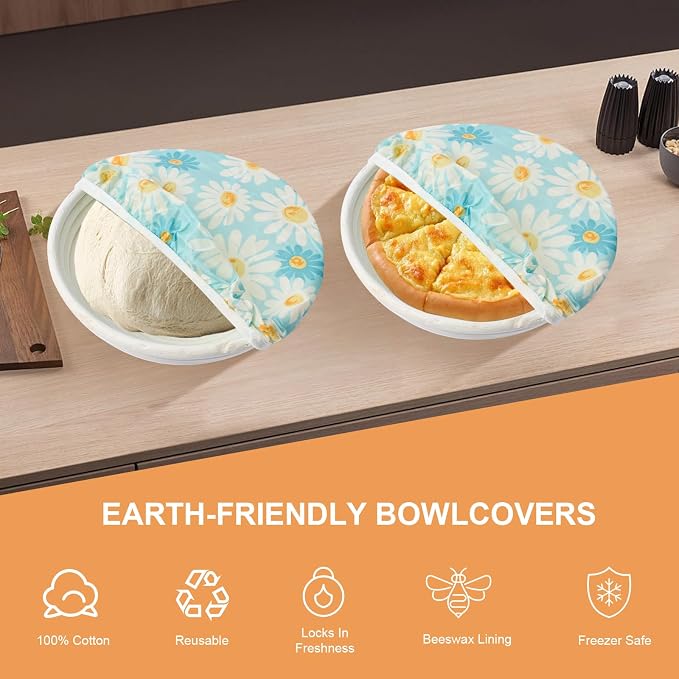 2Pcs Reusable Bowl Covers for Bread Proofing - Image 3