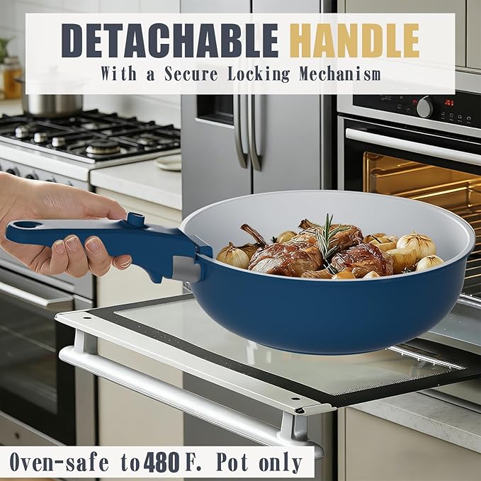 Umite Chef Pots and Pans Set Non Stick, Healthy Induction Cookware Oven Safe RV - Image 7