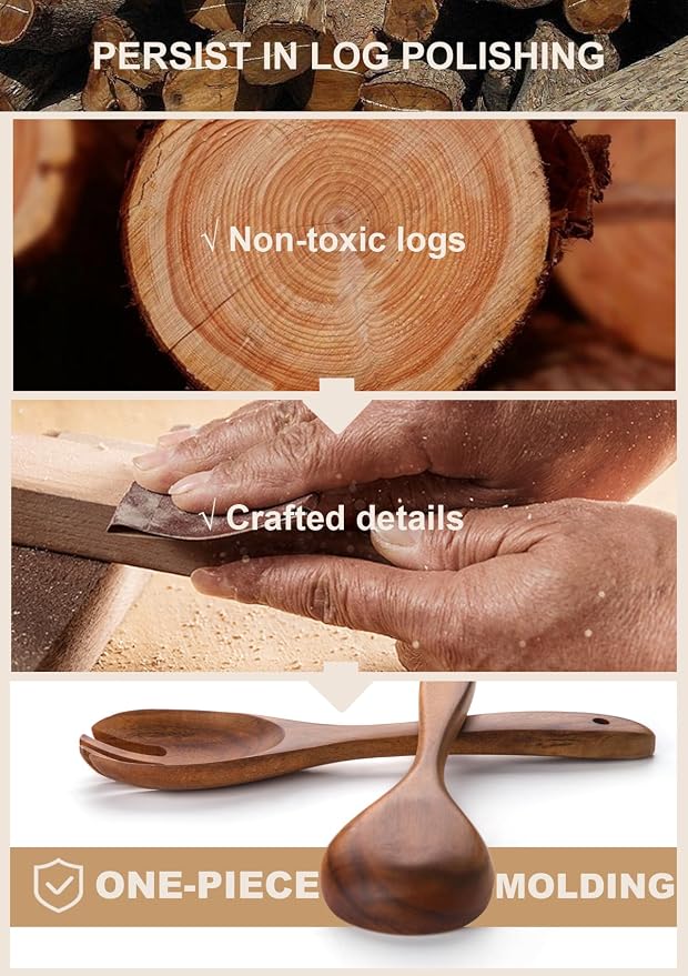 Nucookery Wooden Cooking Utensils Set - Image 5