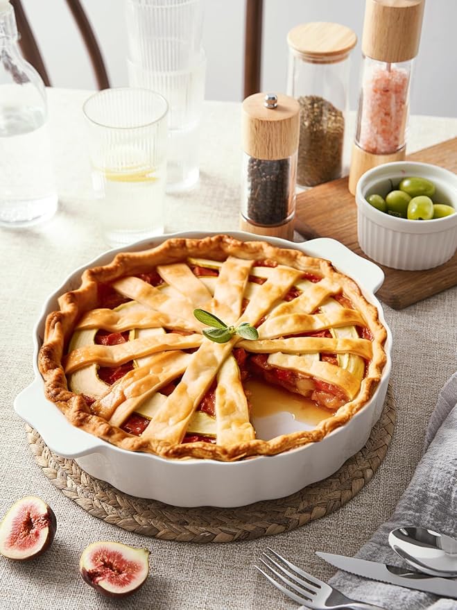 Samsle Ceramic Pie Pan For Baking, 13Inch Round Baking Dish - Image 5