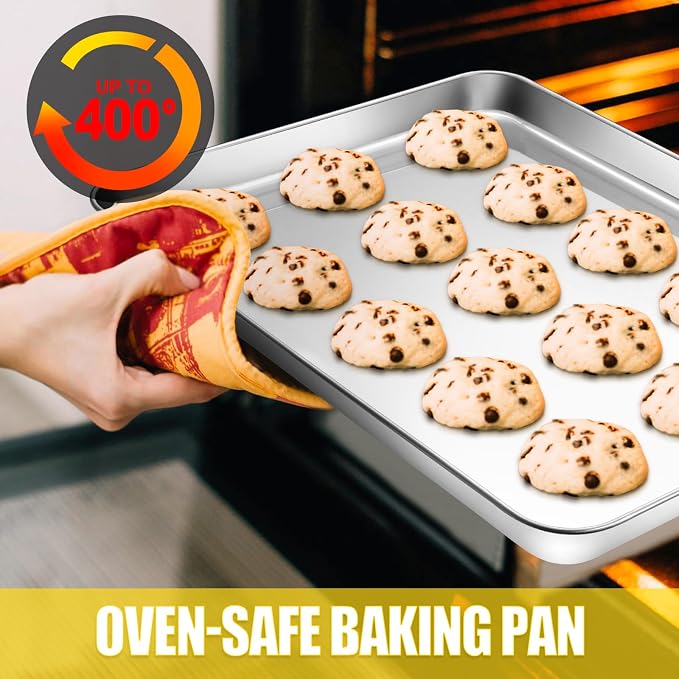 Terlulu Baking Sheet, Cookie Sheet, Stainless Steel Baking Pan, 2 Piece-19.6''x - Image 4