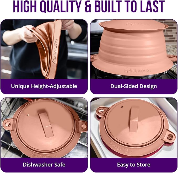 L.I.Q Silicone Splatter Guard – Fits 10 and 12 Inch Pots – Microwave Safe and - Image 4
