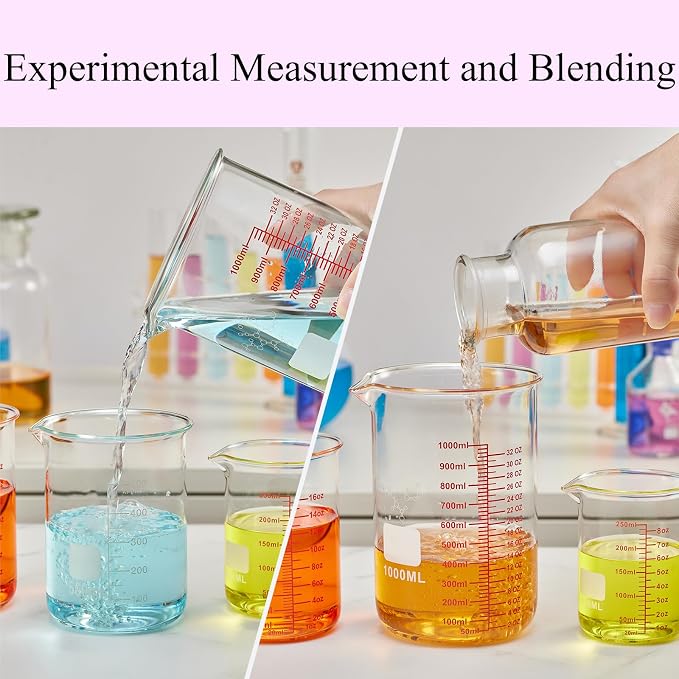 High Borosilicate Glass Measuring Cup Set-V-Shaped Spout, Includes 60ml - Image 6