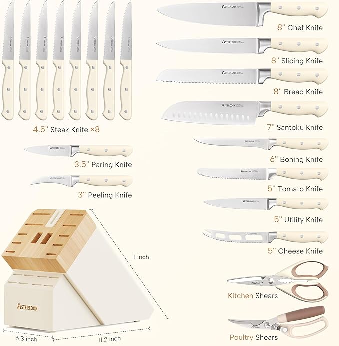 Knife Set, Astercook Kitchen Knife Set - Image 5