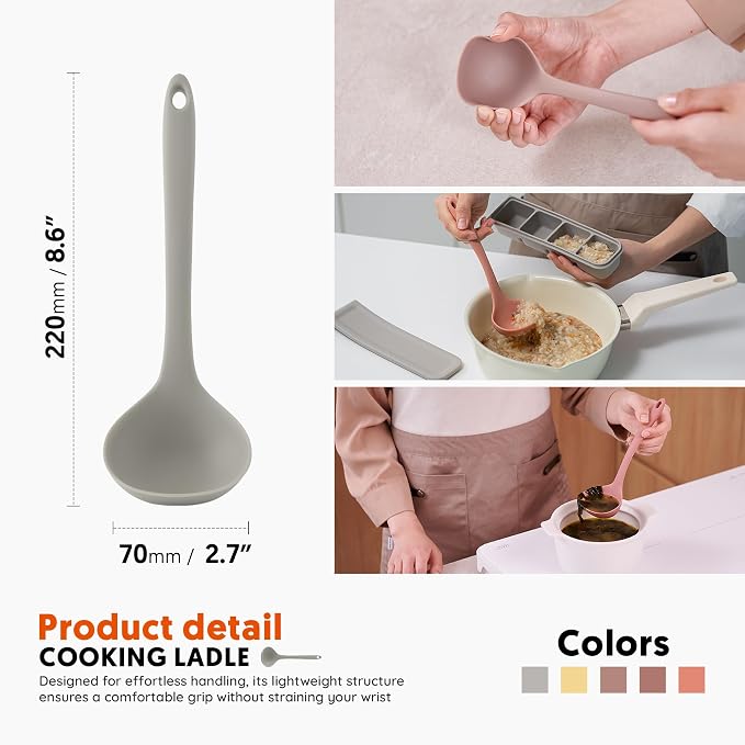 Platinum Silicone Cooking Ladle - Image 2