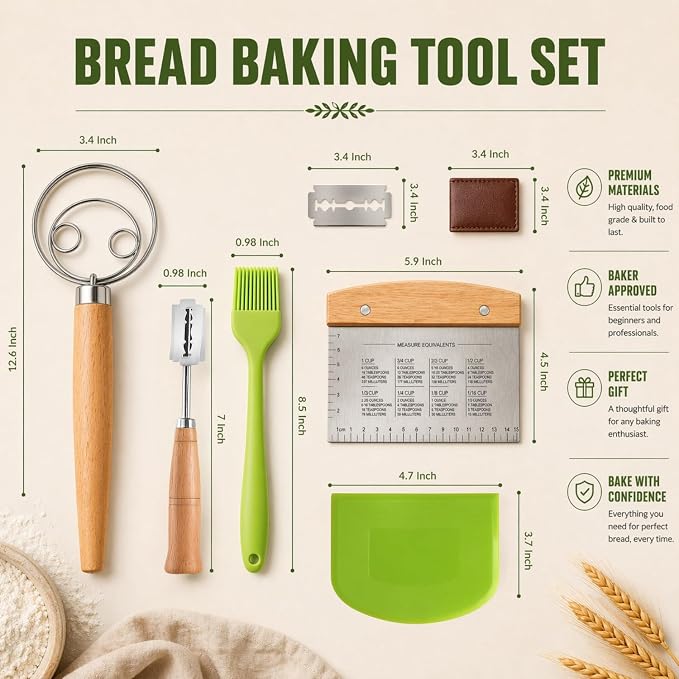 BOORIKA Sourdough Bread Baking Tool Set - Image 7
