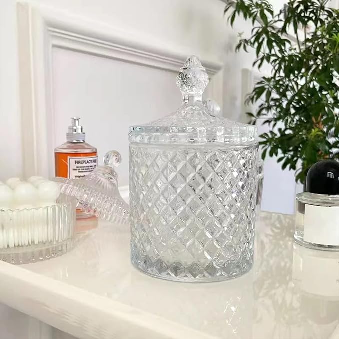 rejomiik Qtip Holder Glass Apothecary Jars - Image 8