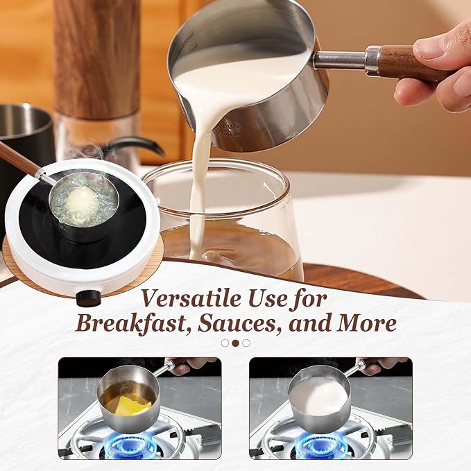Butter Warmer Pot, 250ml Stainless Steel Mini Saucepan - Image 3