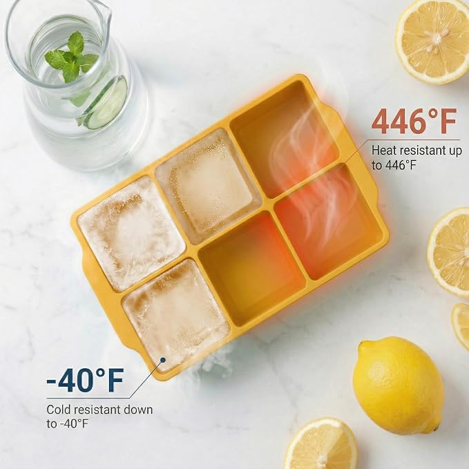 KitchFort Large Silicone Ice Cube Tray, Easy Release 2" Big Ice Cubes - Image 6