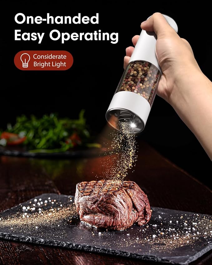 TOMEEM Upgraded Larger Capacity Electric Salt and Pepper Grinder Set - Image 2
