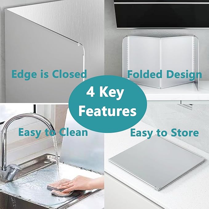 Grease Stove Splash Guard for Cooking | 2 Sided Kitchen Stove Splatter Guard - Image 4
