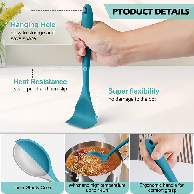 Homikit Silicone Cooking Utensils Set, 15-Piece Nonstick and Heat Resistant - Image 4