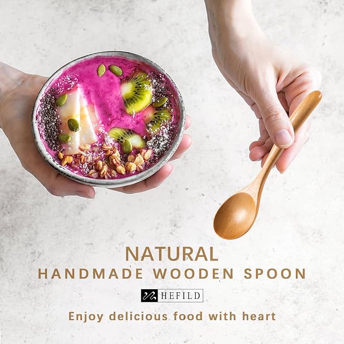 4 PCS Wooden Spoons for Honey, 6.7 inch Small Wooden Spoons - Image 4