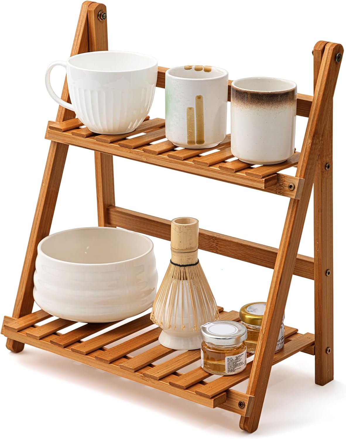 Yalikop 2 Tier Bamboo Coffee Station Organizer, 11.8'' Countertop