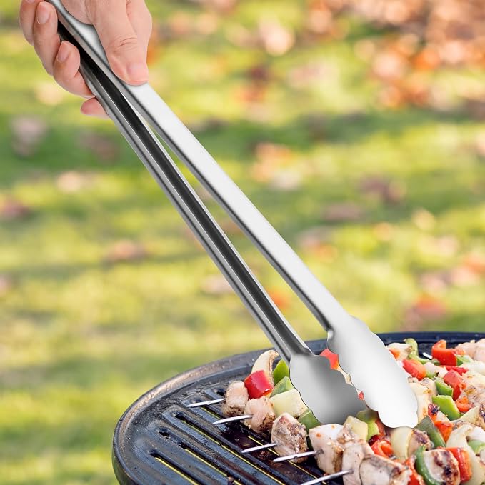 Grill Tongs - 17 Inch Extra Long BBQ Tongs, Heat Resistant Stainless Steel - Image 7