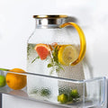 Glass Pitcher With Lid and Spout, 1.8 Liter 60 oz Glass Pitchers With Handle by WARMSIMPLE