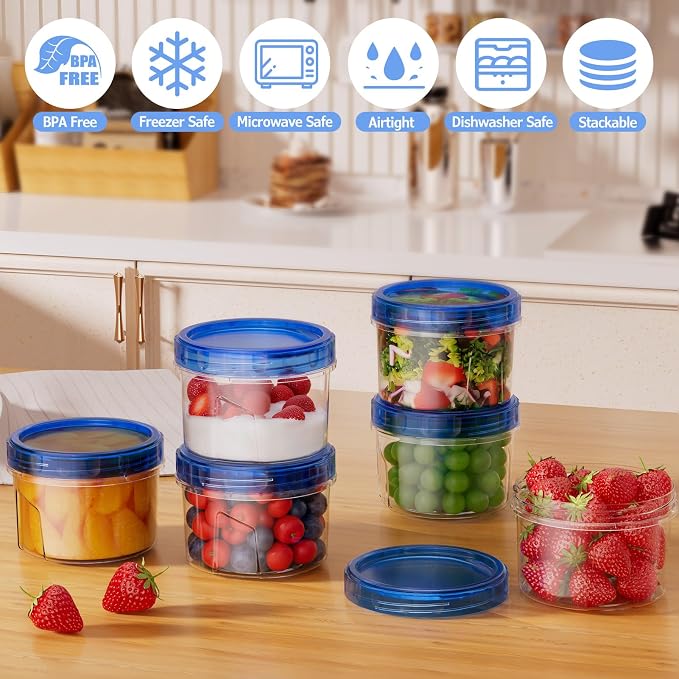 6 Pack-16 OZ Freezer Storage Containers, Small Plastic Containers - Image 2